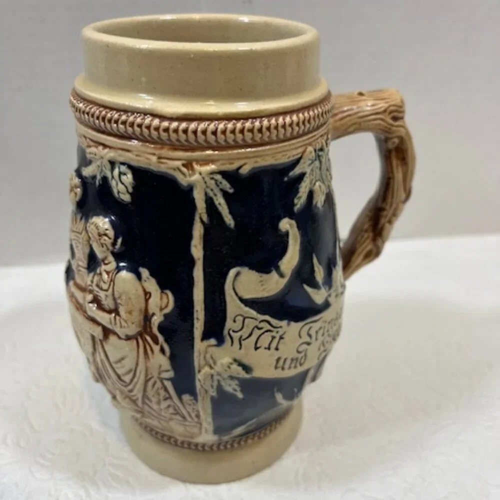 VTG Old Castle German Beer Stein Mug Hand Painted Collectible Decor 6.5